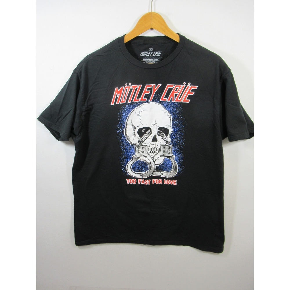 Motley Crue Too Fast For Love T-shirt Men XL Black Short Sleeve Cotton